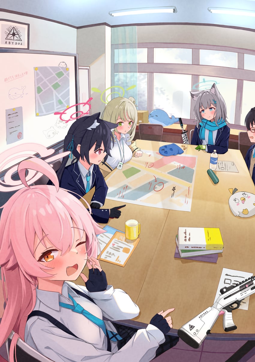 shiroko, hoshino, nonomi, serika, and ayane (blue archive) drawn by kuroliu_9021