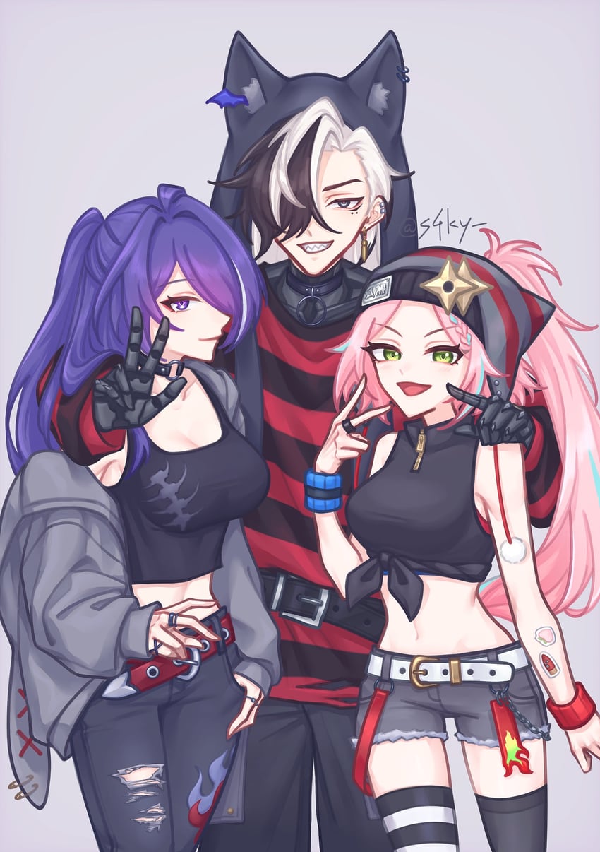 acheron, boothill, and rappa (honkai and 1 more) drawn by sa_(s4ky)