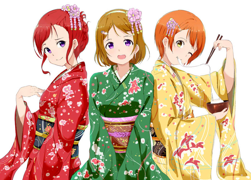 nishikino maki, hoshizora rin, and koizumi hanayo (love live! and 1 more) drawn by alp