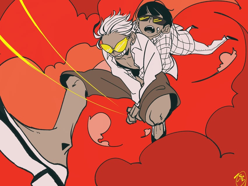 donquixote doflamingo and vergo (one piece) drawn by xa_xk03
