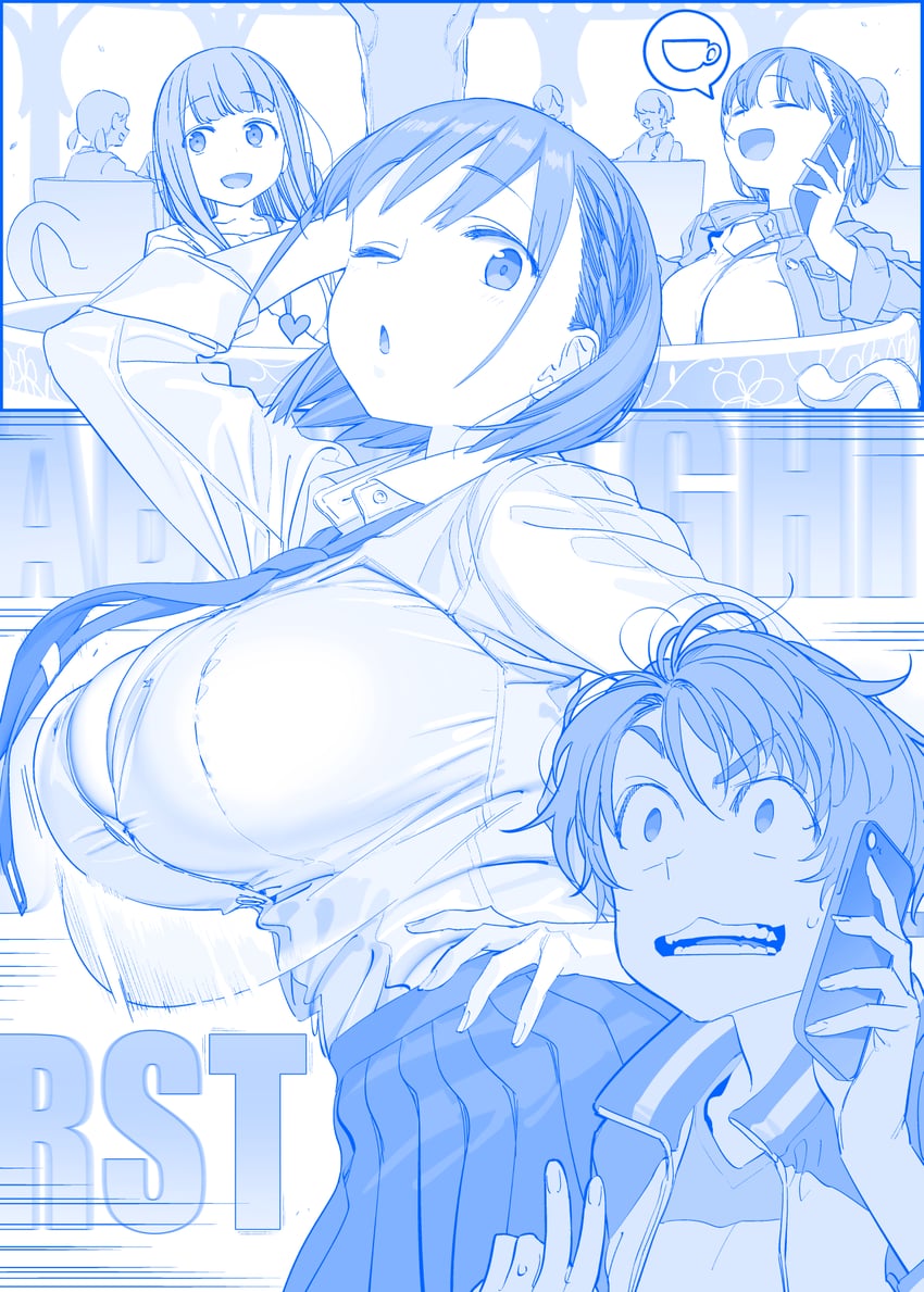 ai-chan, volley-bu-chan, and ai-chan's sister (getsuyoubi no tawawa) drawn by himura_kiseki