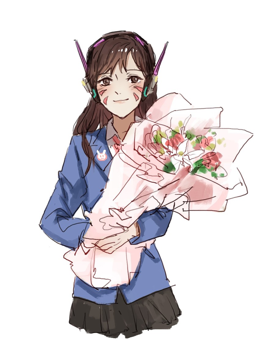 d.va (overwatch and 1 more) drawn by mo_(ine_mao)
