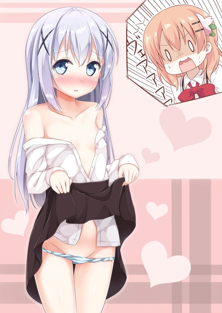 kafuu chino and hoto cocoa (gochuumon wa usagi desu ka?) drawn by karutamo