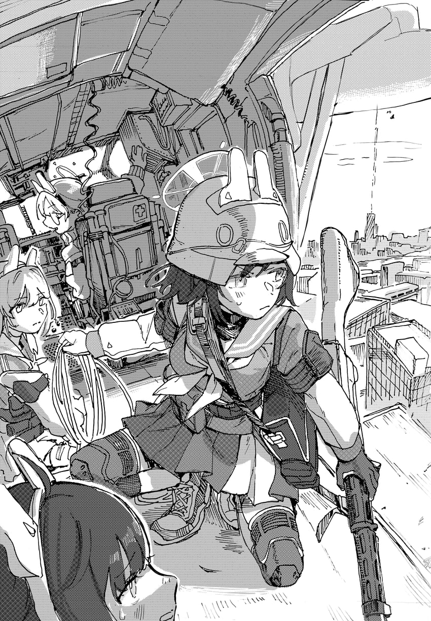 miyu, miyako, saki, and moe (blue archive) drawn by umiwashi