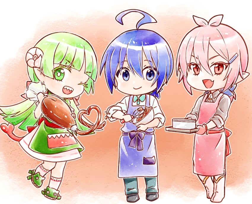 suzuki iruma, valac clara, and asmodeus alice (mairimashita! iruma-kun) drawn by purutera