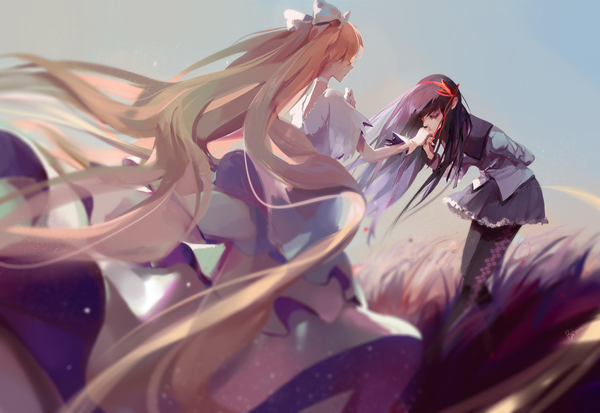 akemi homura, kaname madoka, and ultimate madoka (mahou shoujo madoka magica) drawn by bianzao