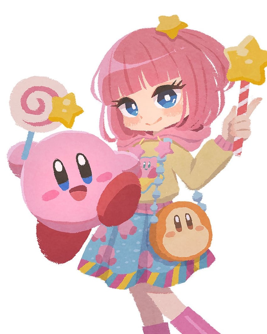 kirby and waddle dee (original and 1 more) drawn by miclot