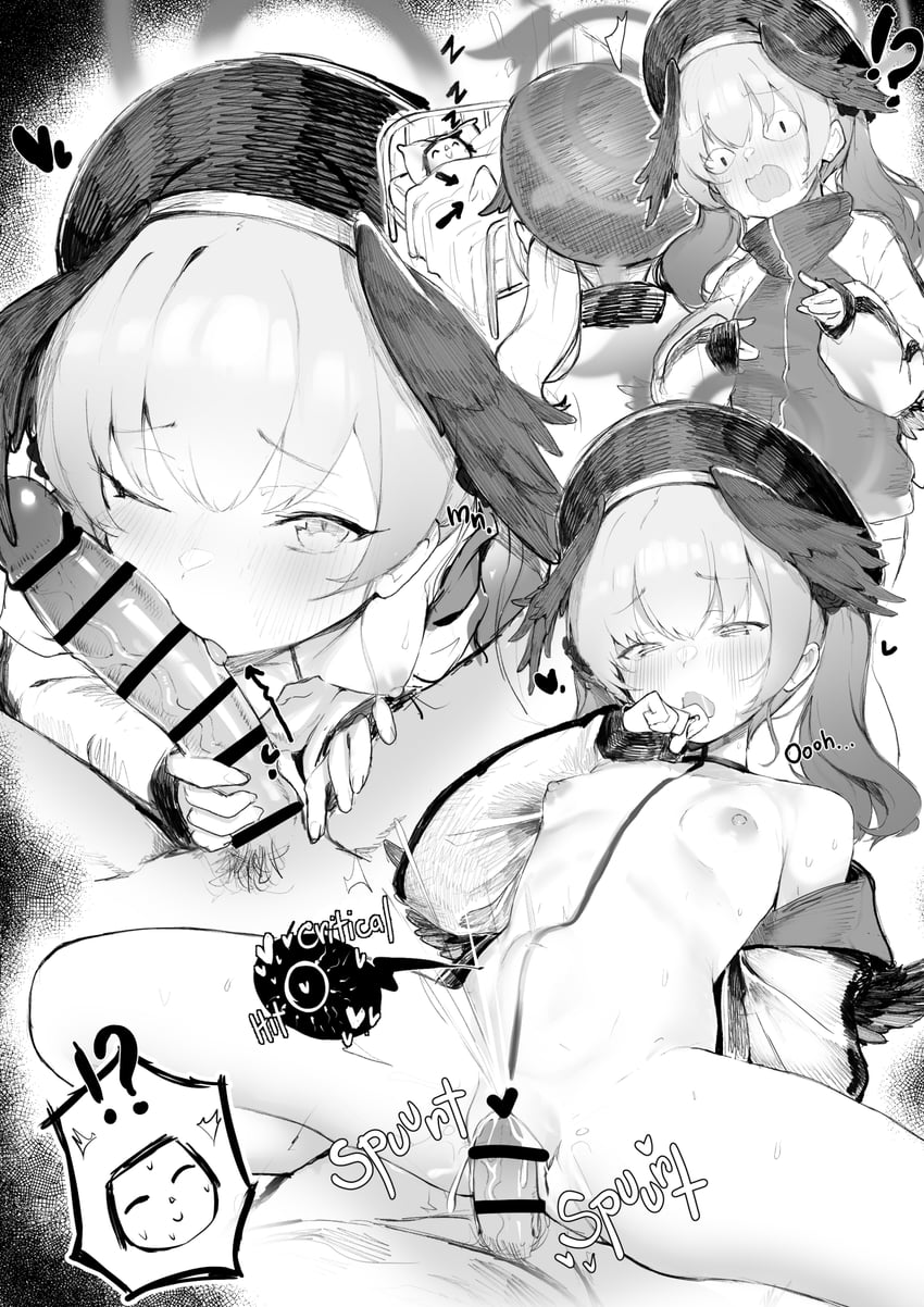 sensei, doodle sensei, and koharu (blue archive) drawn by teriibol