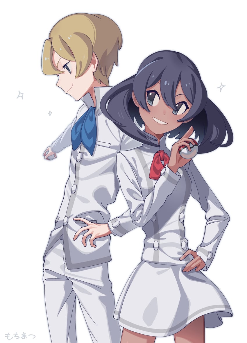 sina and dexio (pokemon and 1 more) drawn by omochi_(omotimotittona3)