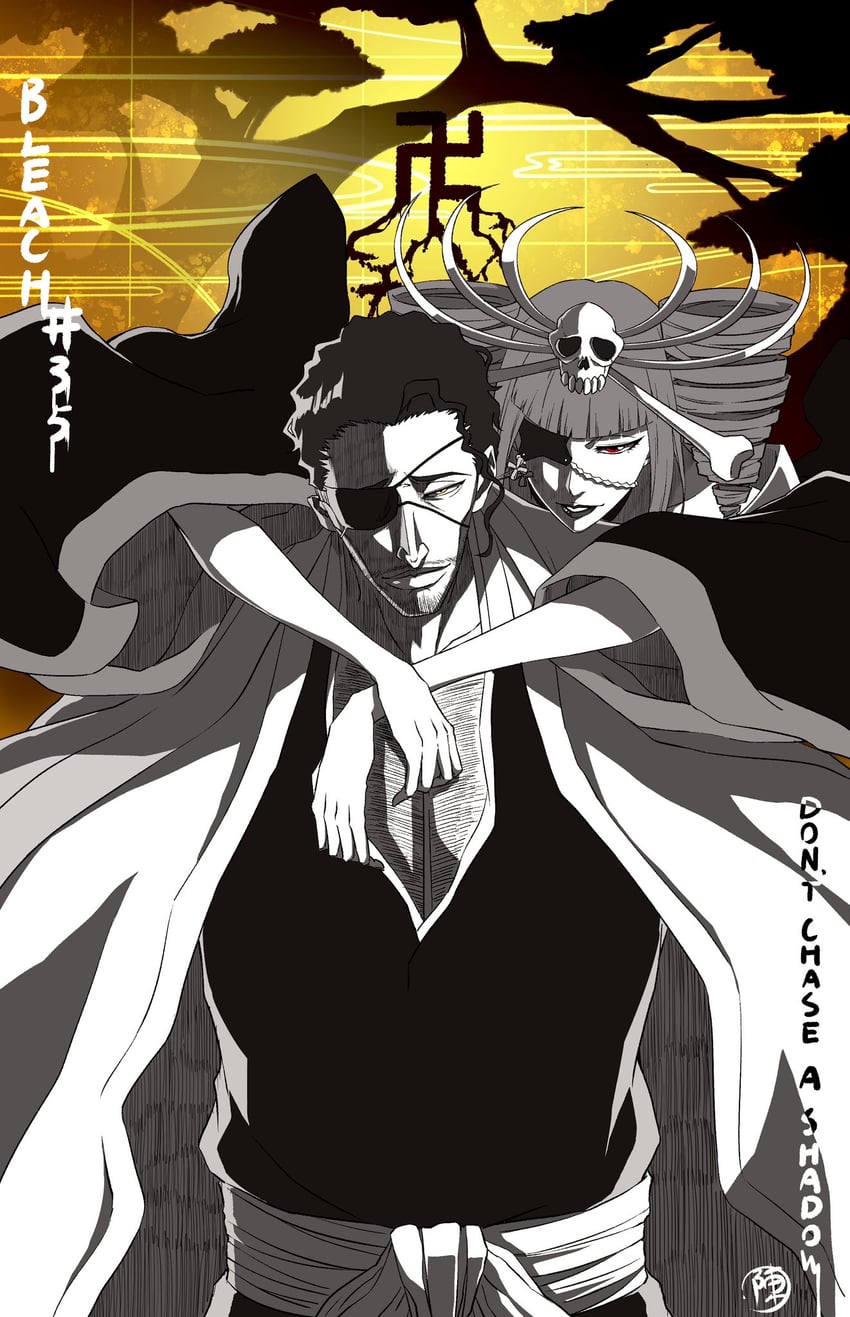 kyouraku shunsui and katen kyoukotsu (bleach and 1 more) drawn by 7l6cup9yzr1xu7d