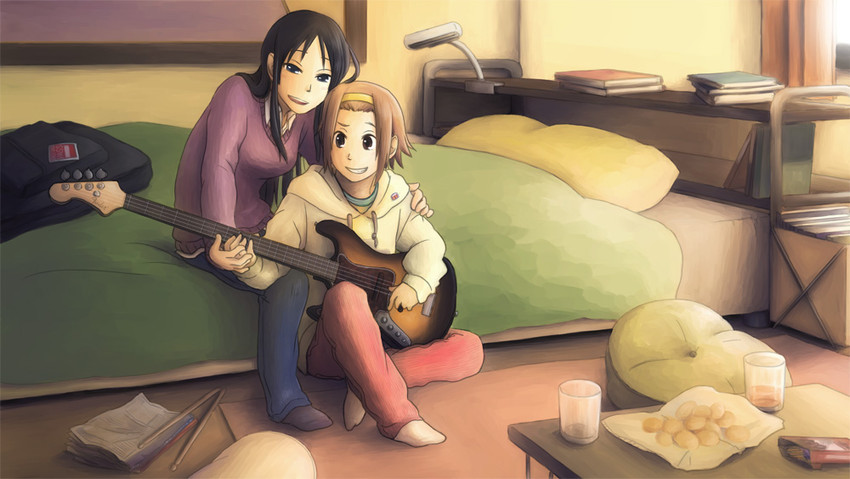 akiyama mio and tainaka ritsu (k-on!) drawn by bonjin
