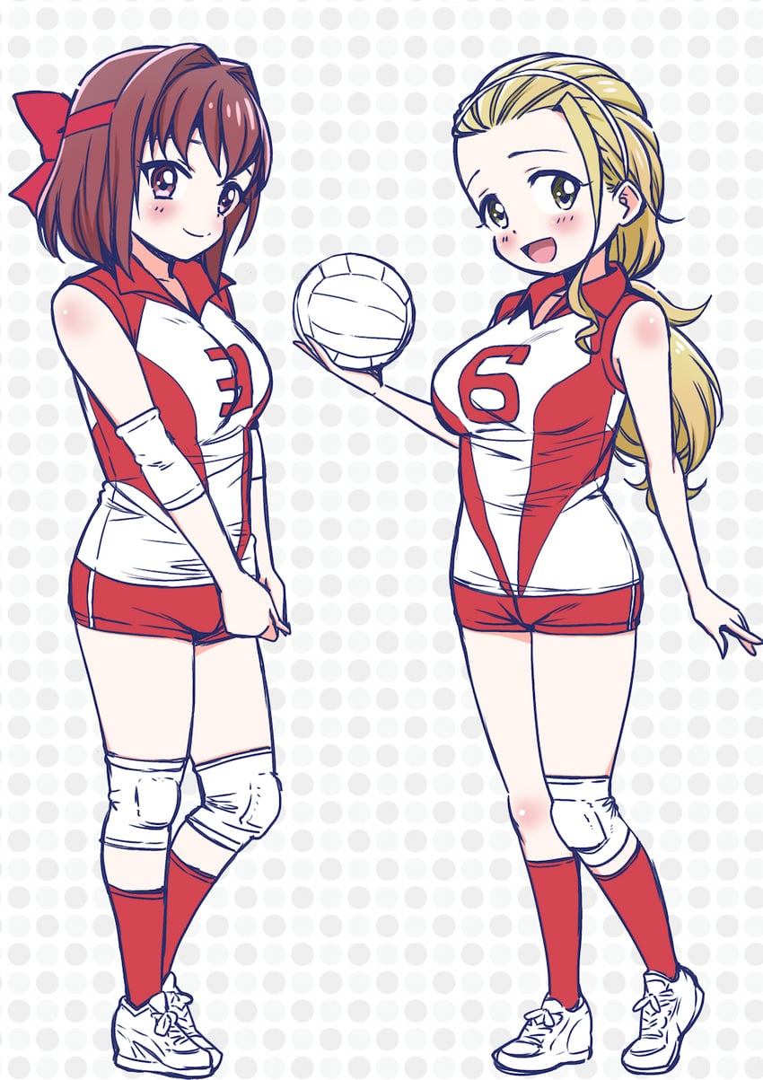 kondou taeko and sasaki akebi (girls und panzer) drawn by hone_(honehone083)