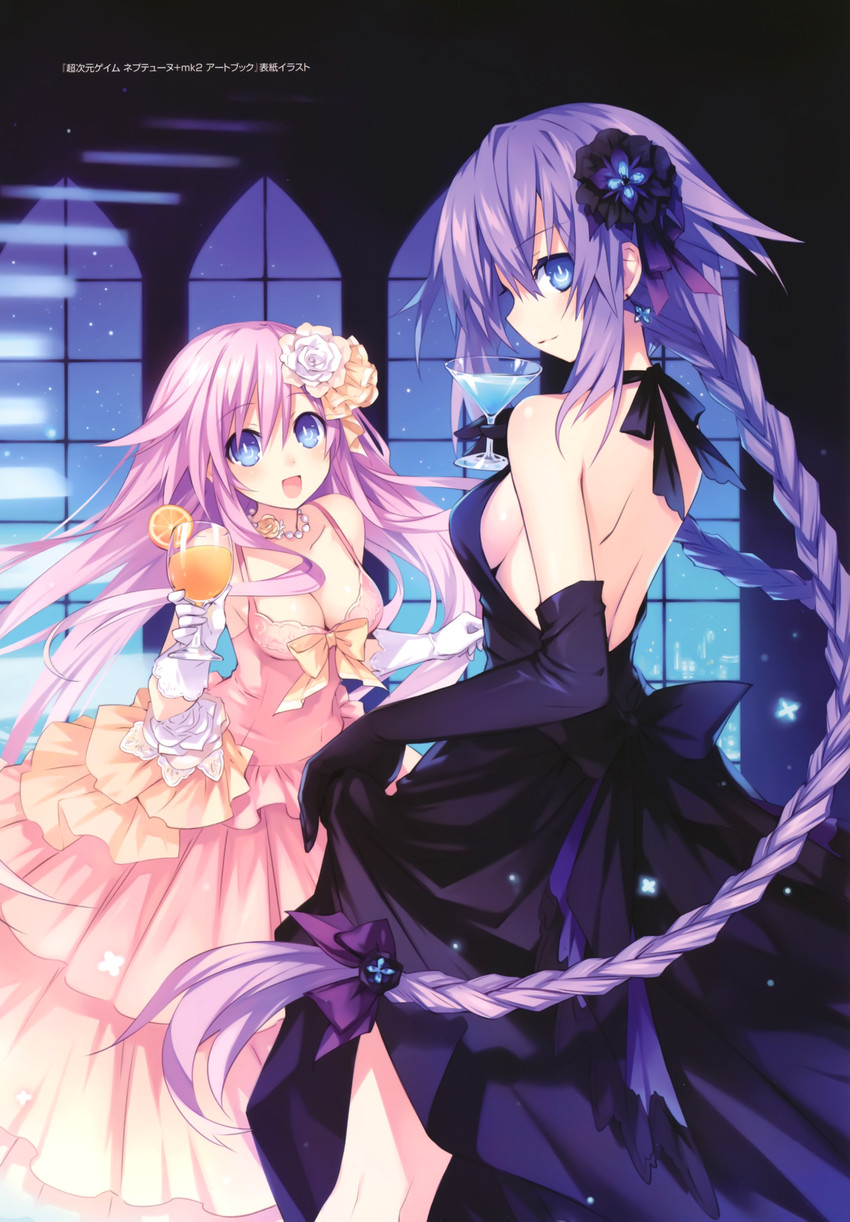 nepgear, purple sister, and purple heart (neptune and 1 more) drawn by tsunako