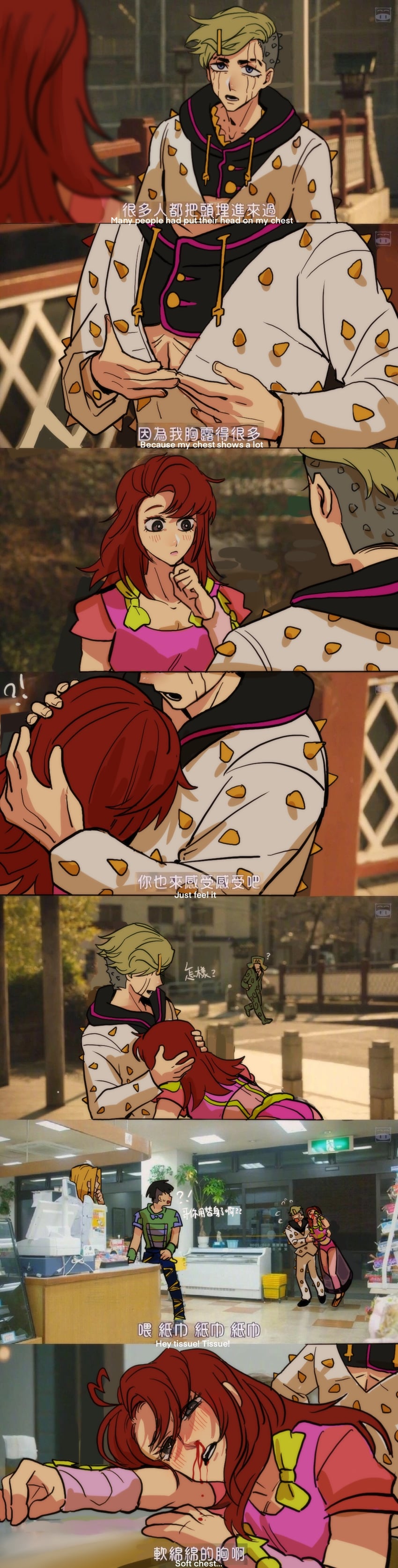 higashikata jobin, higashikata joshu, mamezuku rai, higashikata hato, and higashikata mitsuba (jojo no kimyou na bouken and 1 more) drawn by swampland