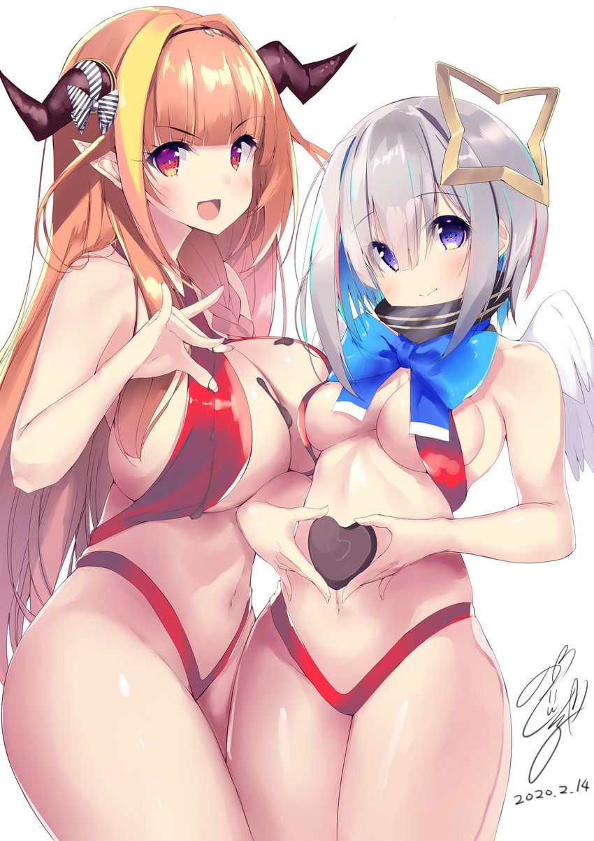amane kanata and kiryu coco (hololive) drawn by noto_kurumi