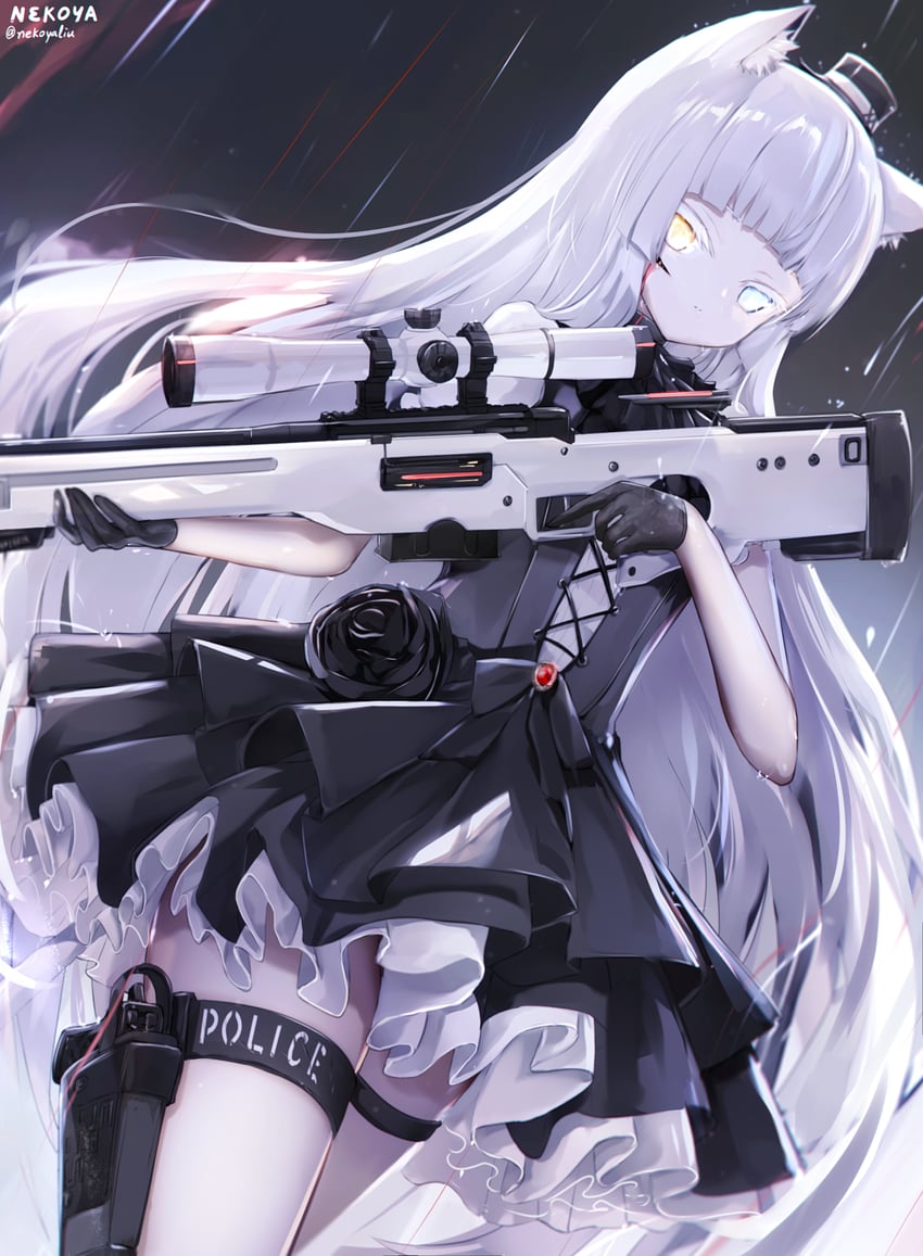 HD wallpaper: gray AWP, Anime, Original, Animal Ears, Girl, Sniper, one  person | Wallpaper Flare