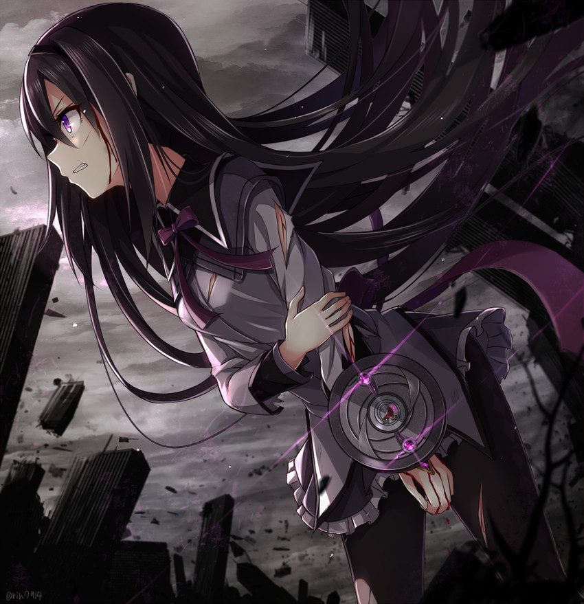 akemi homura (mahou shoujo madoka magica) drawn by rin_yuu