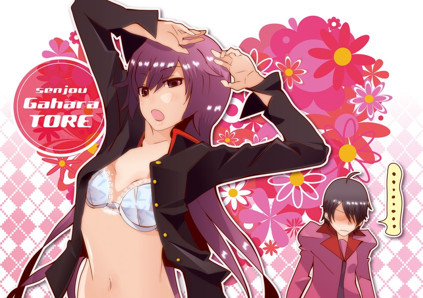 senjougahara hitagi and araragi koyomi (monogatari) drawn by yadokugaeru