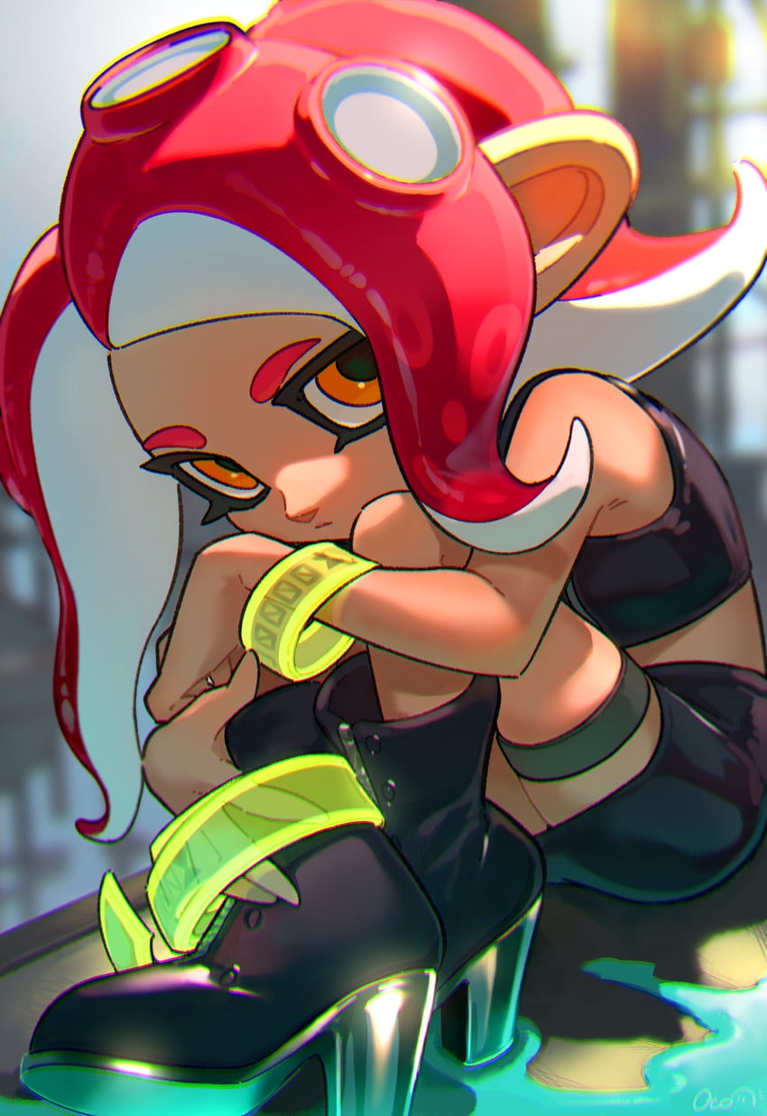 octoling player character, octoling girl, and agent 8 (splatoon and 2 more) drawn by otoboke-san