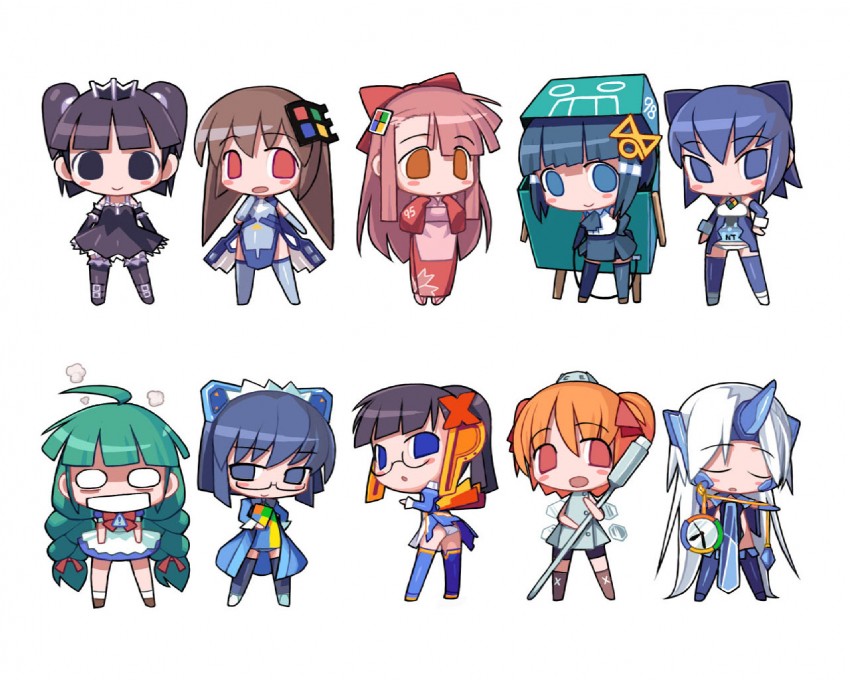 xp-tan, me-tan, 2k-tan, 95-tan, 98-tan, and 6 more (os-tan and 1 more) drawn by kusaka_kokage