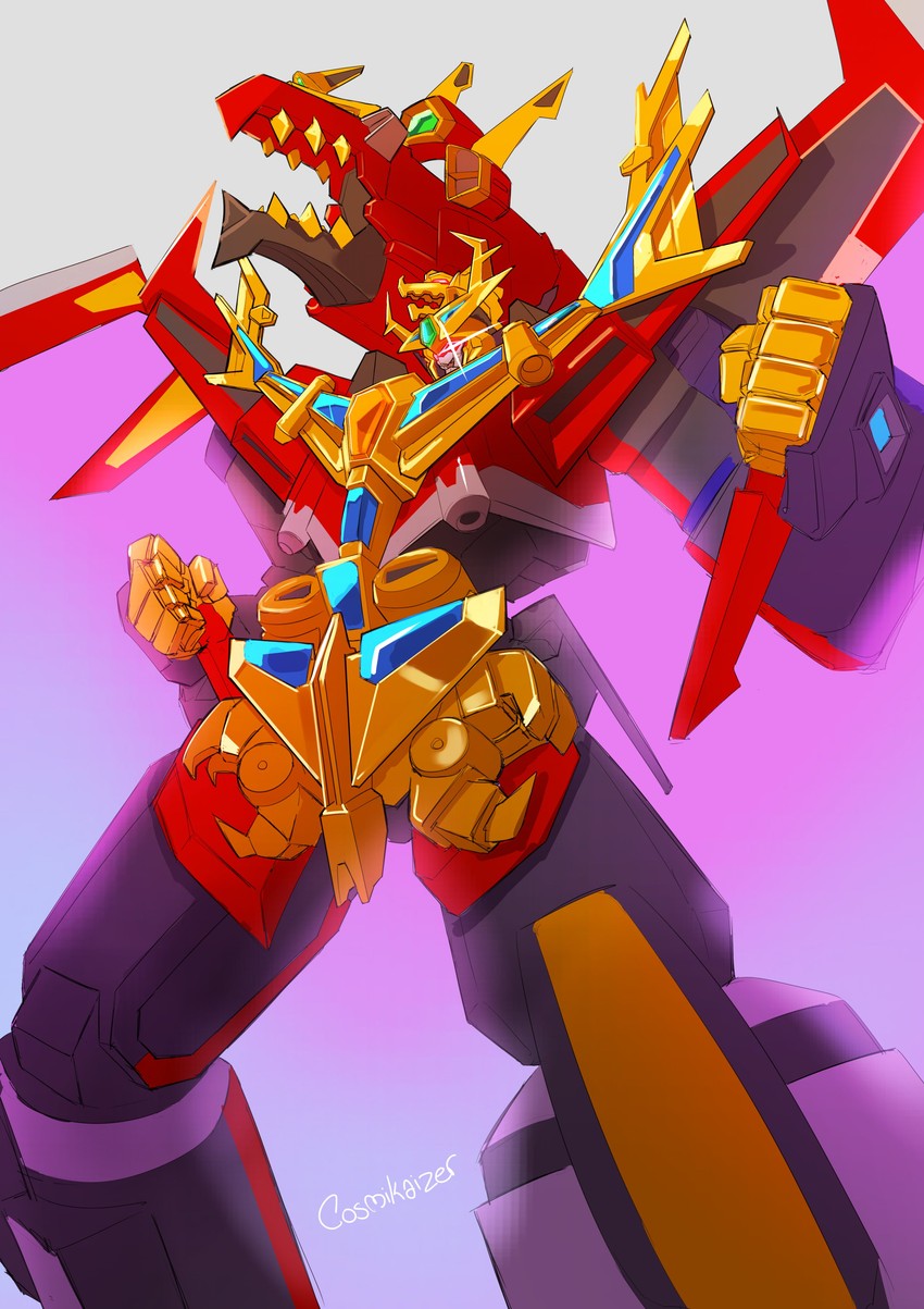 gridknight and kaiser gridknight (gridman universe and 1 more) drawn by cosmikaizer