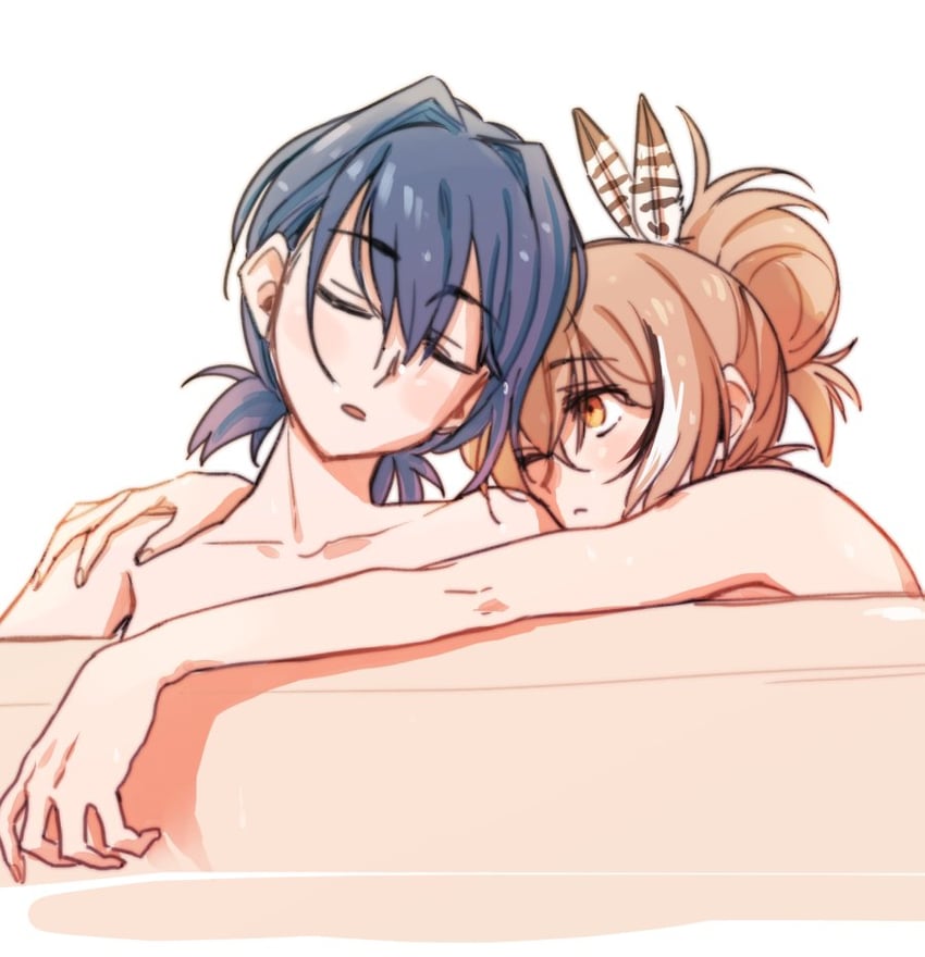 ouro kronii and nanashi mumei (hololive and 1 more) drawn by anco_(platanity)