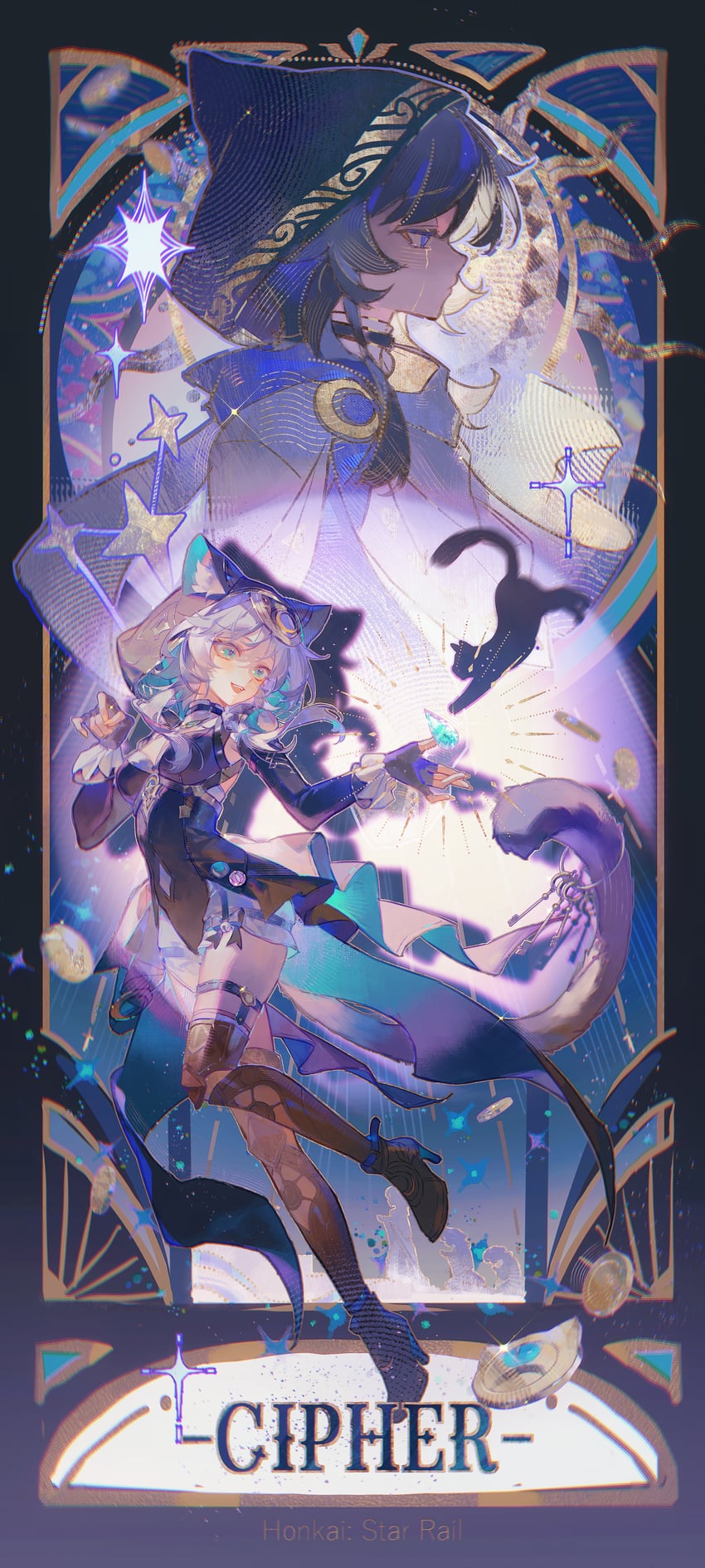 cipher (honkai and 1 more) drawn by niukou_kouzi