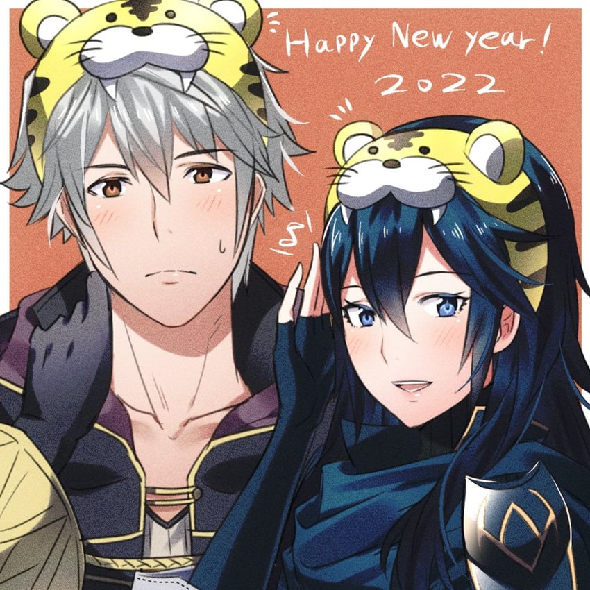 lucina and male robin (fire emblem and 1 more) drawn by ameno_(a_meno0)