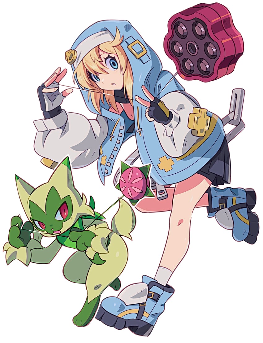 bridget and floragato (pokemon and 2 more) drawn by bbhdrrr