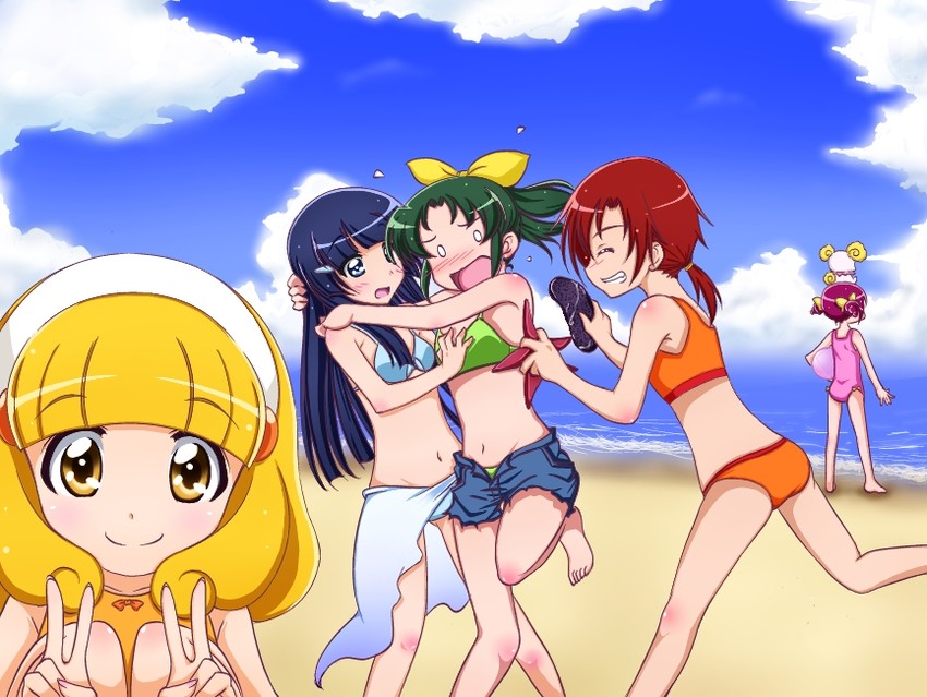 midorikawa nao, kise yayoi, aoki reika, hino akane, hoshizora miyuki, and 1 more (precure and 1 more) drawn by kuon_(nokokopopo)