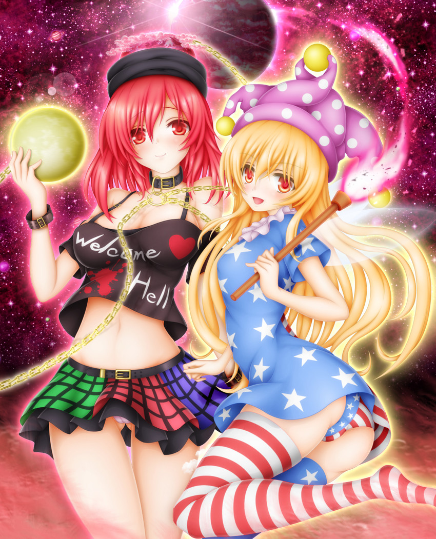 clownpiece and hecatia lapislazuli (touhou) drawn by sturm_(arowana_kingyo)