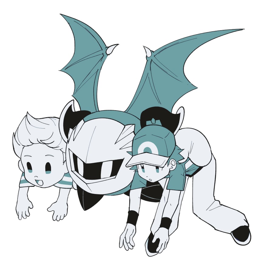 red, meta knight, and lucas (pokemon and 5 more) drawn by ni_re