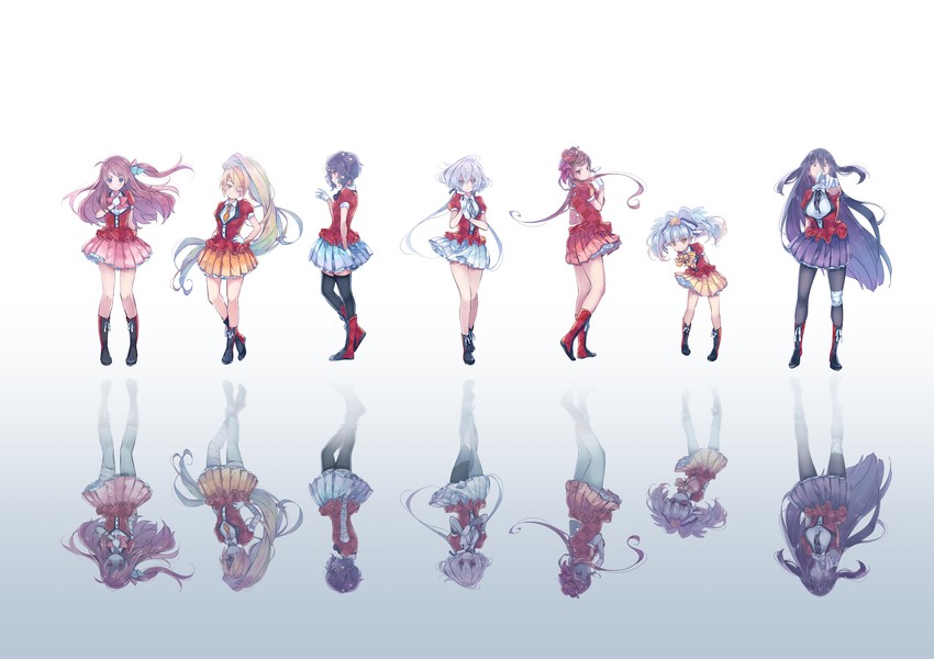 konno junko, minamoto sakura, mizuno ai, nikaidou saki, hoshikawa lily, and 2 more (zombie land saga) drawn by 26_(2626nishima)