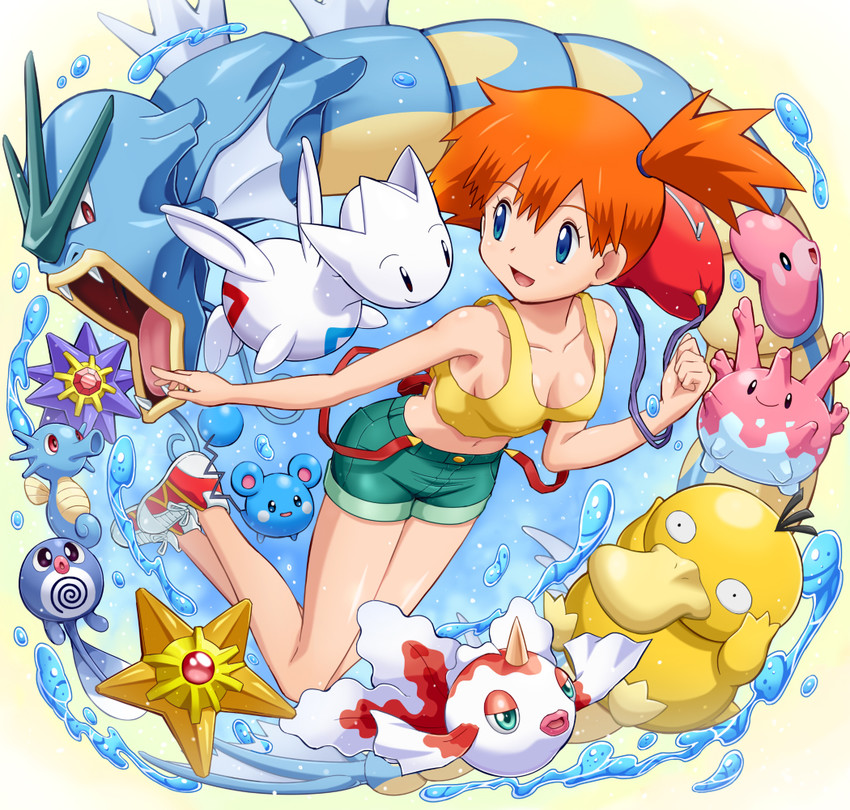 misty, psyduck, gyarados, luvdisc, staryu, and 7 more (pokemon) drawn by pokemoa