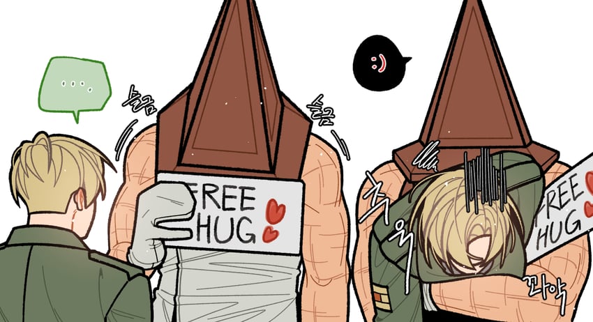 pyramid head and james sunderland (silent hill and 1 more) drawn by bbiiyak