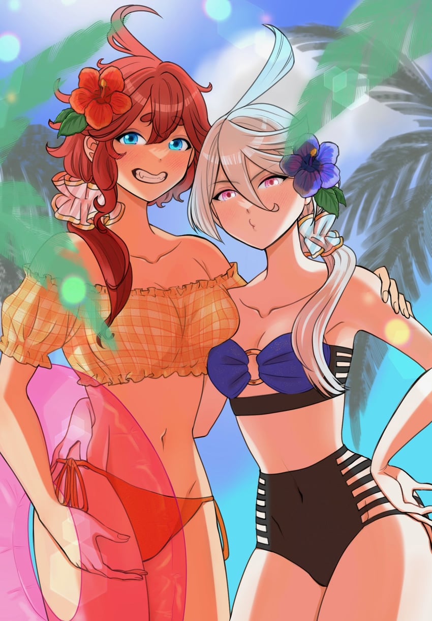 suletta mercury and miorine rembran (gundam and 1 more) drawn by ninida