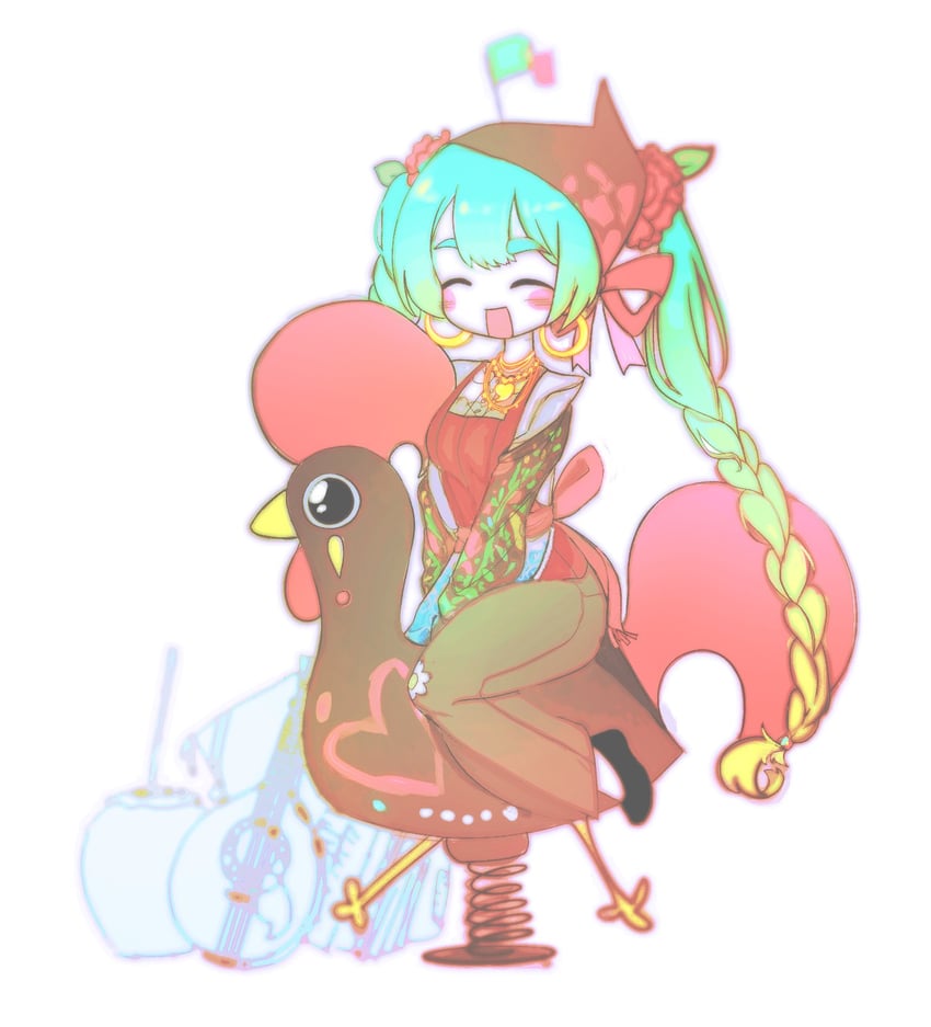hatsune miku (vocaloid and 1 more) drawn by mittydotx