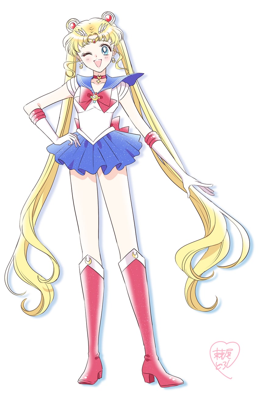 tsukino usagi and sailor moon (bishoujo senshi sailor moon) drawn by loveodoro