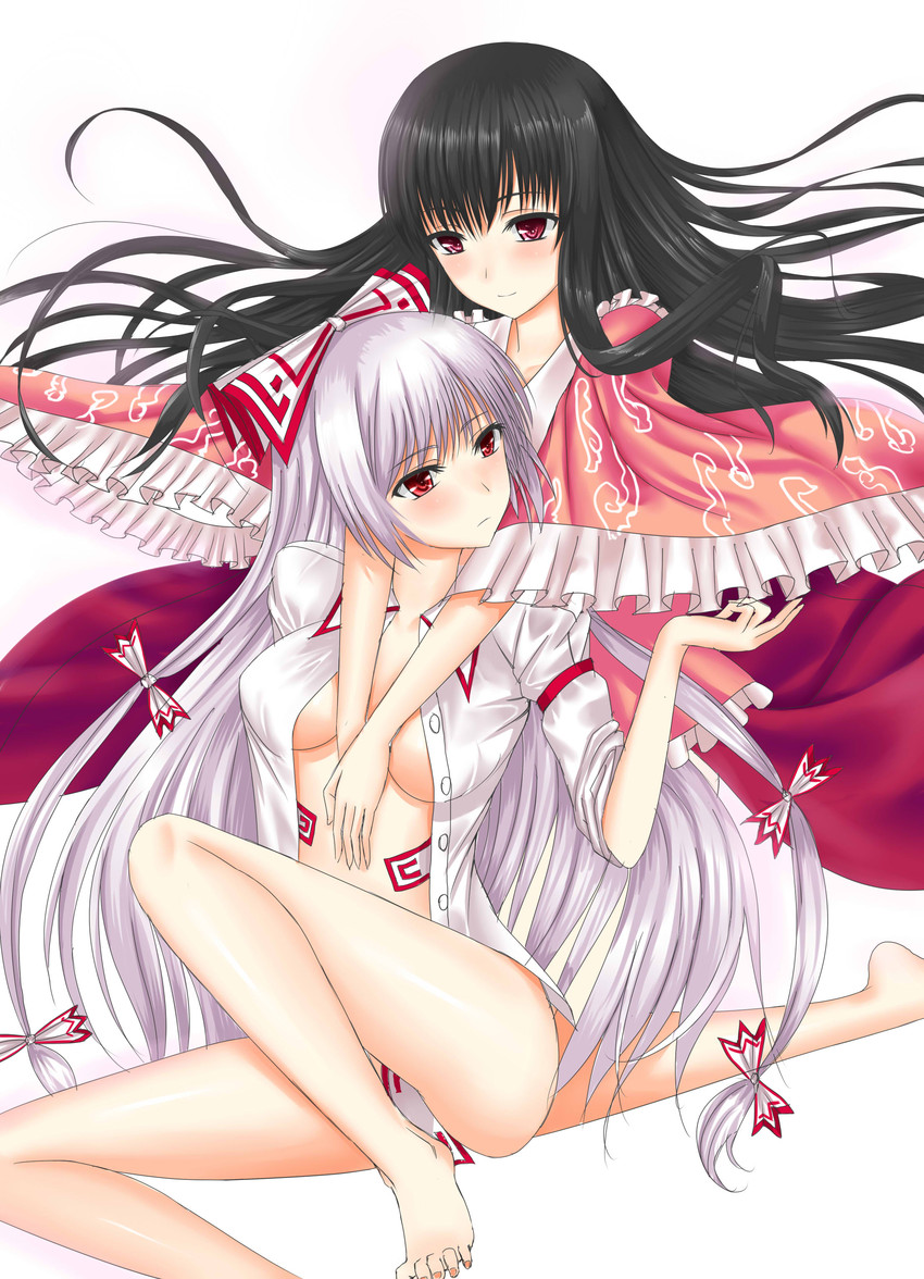 fujiwara no mokou and houraisan kaguya (touhou) drawn by alexwithoutwing