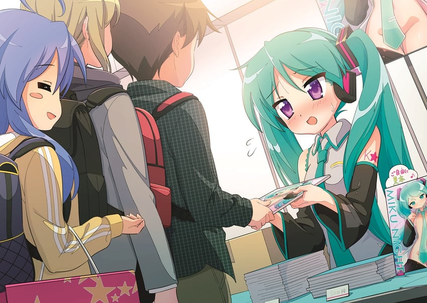 hatsune miku, hiiragi kagami, and izumi konata (vocaloid and 1 more) drawn by ichimi_renge