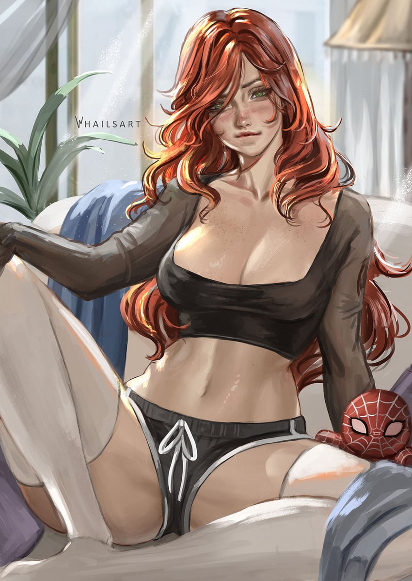 spider-man and mary jane watson (marvel and 1 more) drawn by whails