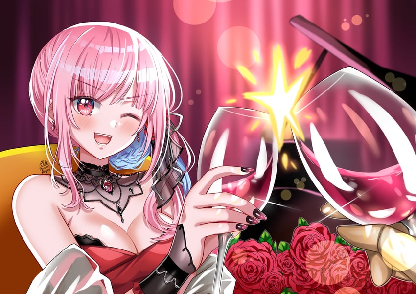 mori calliope (hololive and 1 more) drawn by maroonabyss