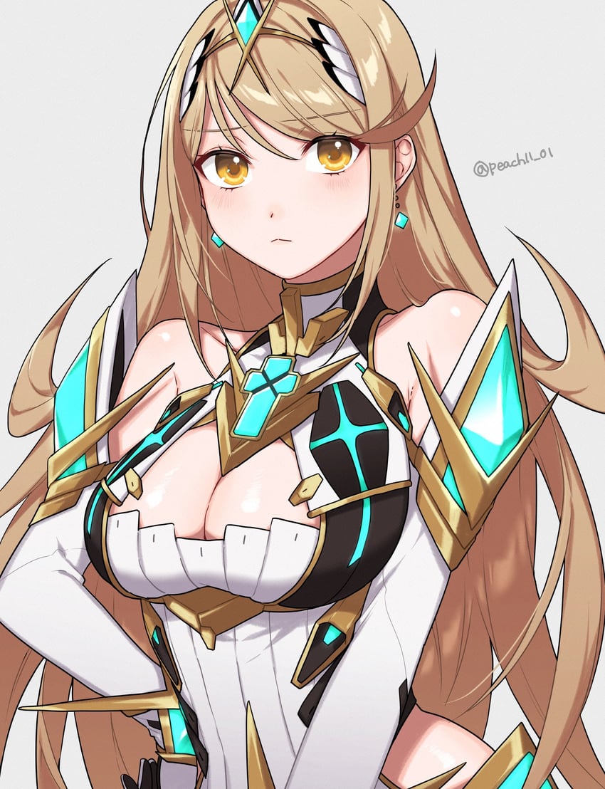 mythra (xenoblade chronicles and 1 more) drawn by shamu_(peach11_01)