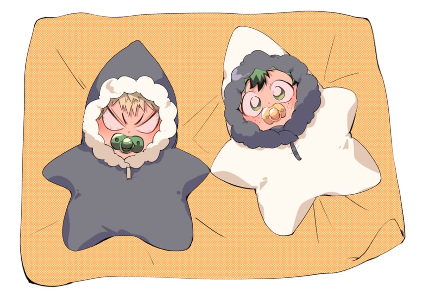 midoriya izuku and bakugou katsuki (boku no hero academia) drawn by ujooo