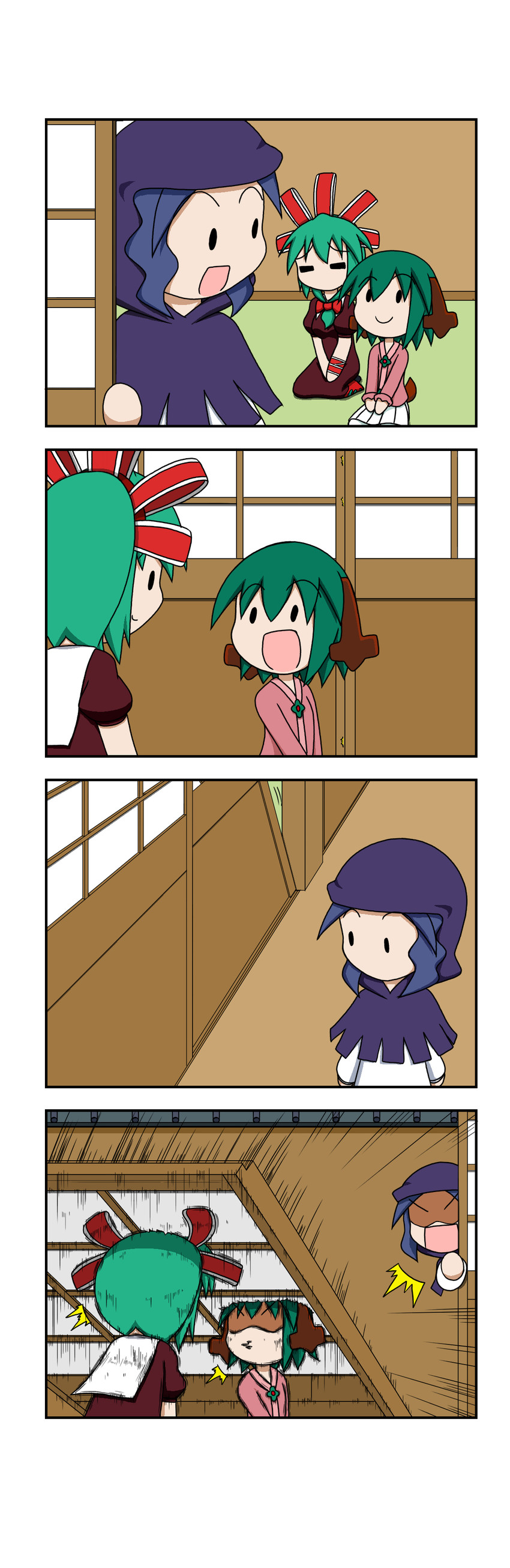 kagiyama hina, kumoi ichirin, and kasodani kyouko (touhou) drawn by rakugaki-biyori