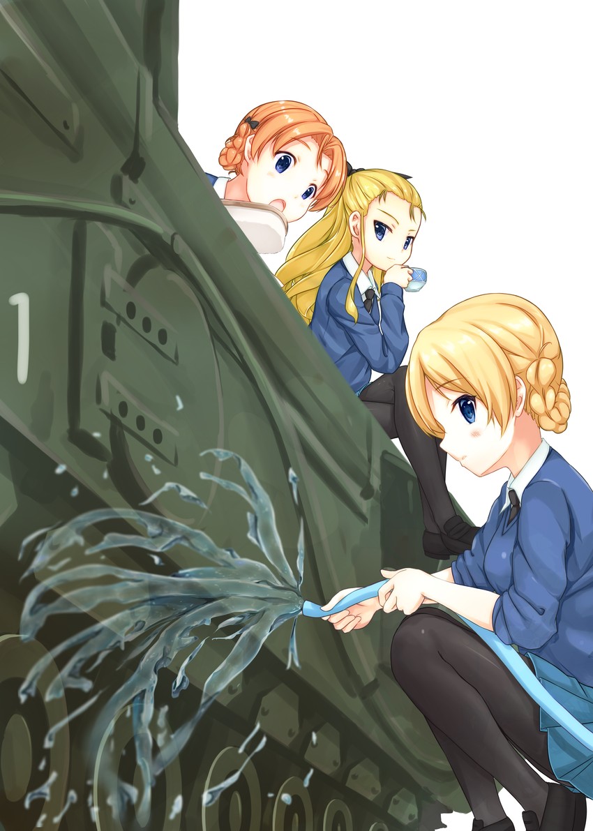 darjeeling, orange pekoe, and assam (girls und panzer) drawn by akazateri