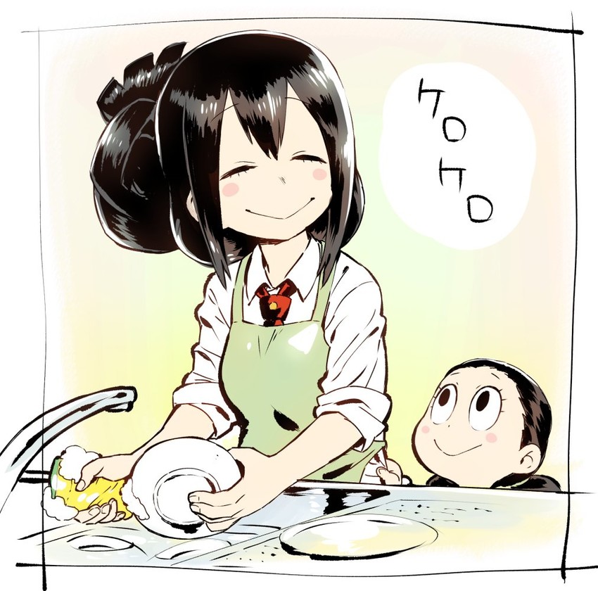 asui tsuyu and asui satsuki (boku no hero academia) drawn by murakami_hisashi