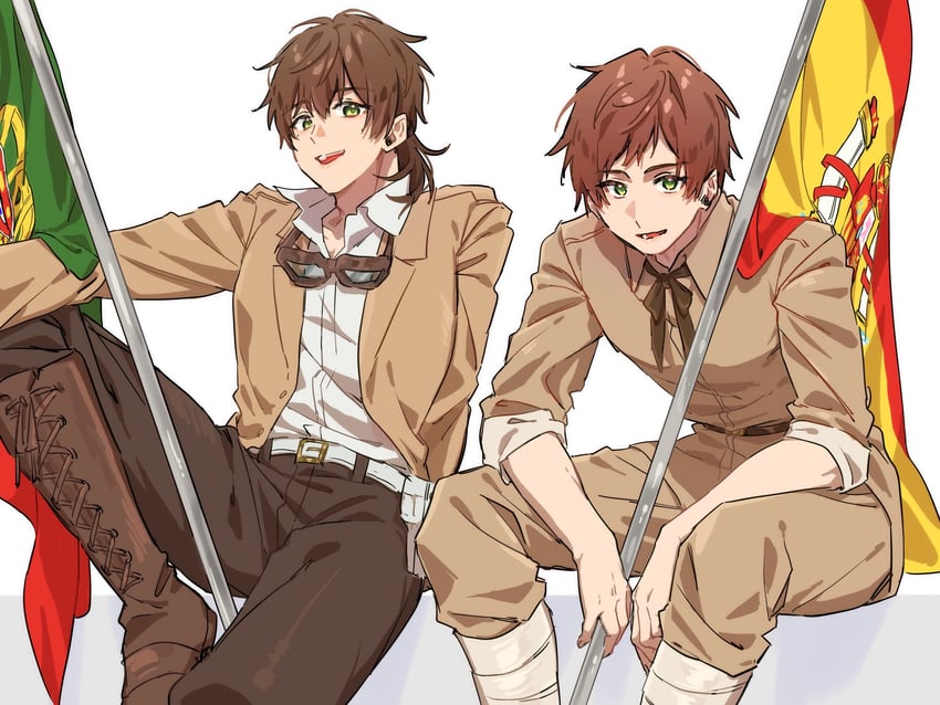 spain and portugal (axis powers hetalia) drawn by surimi_003