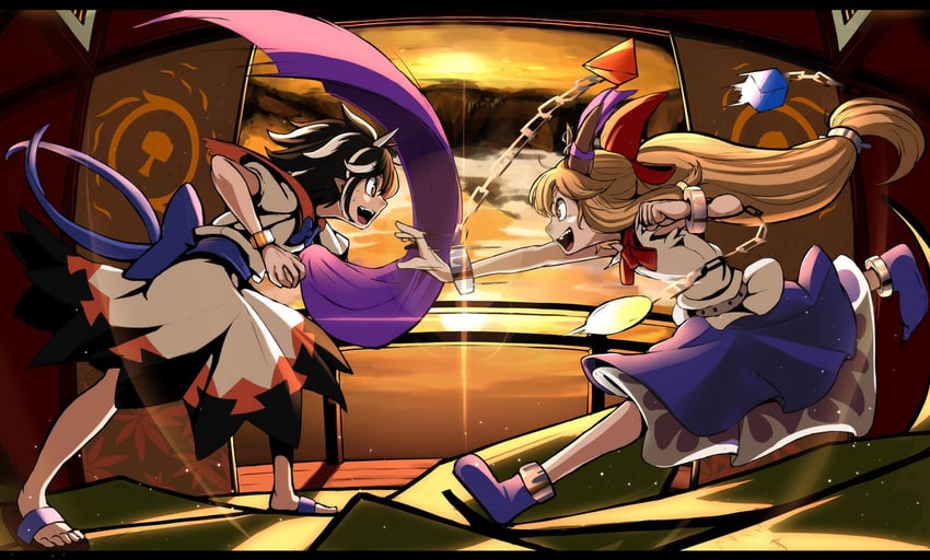 ibuki suika and kijin seija (touhou) drawn by epic_armageddon