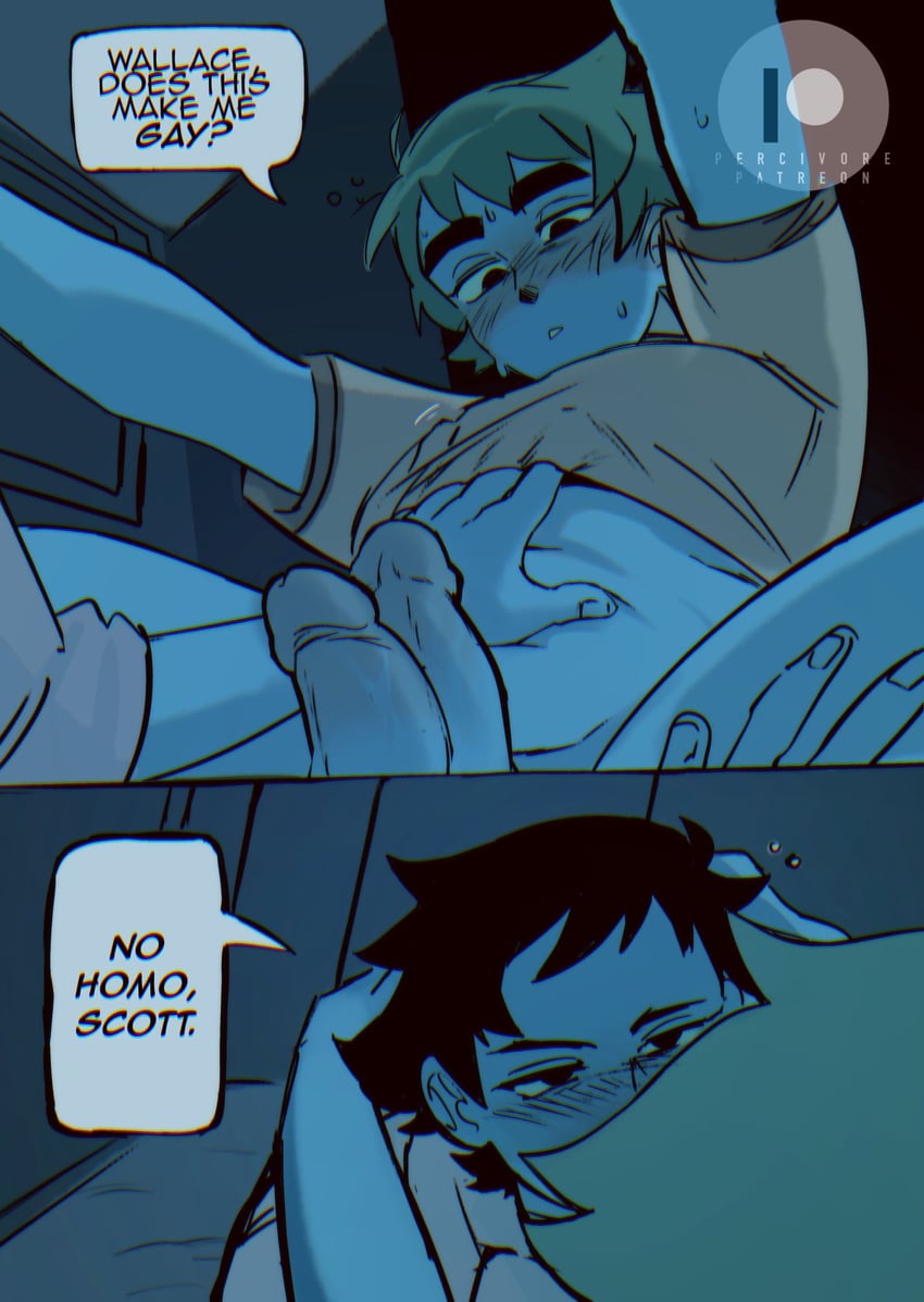 scott pilgrim and wallace wells (scott pilgrim) drawn by percivore
